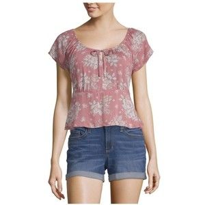 Arizona Red Floral Top Front Keyhole